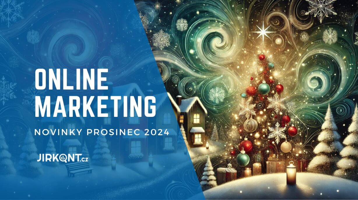 Banner se zimní tématikou a nadpisem online marketing novinky za prosinec 2024